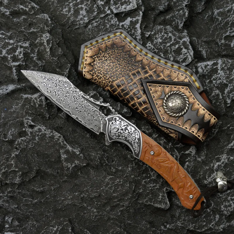 دمشق الصلب سكين للفرد VG10 نمط - مراجعة Outdoor Hunting Gifts وسعره