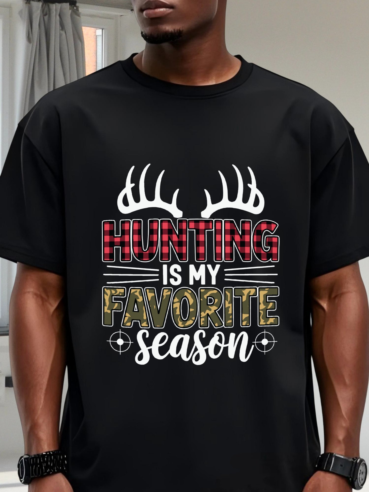 قميص واسع من القطن الأسود بتصم - مراجعة Hunting Outdoor Boys وسعره