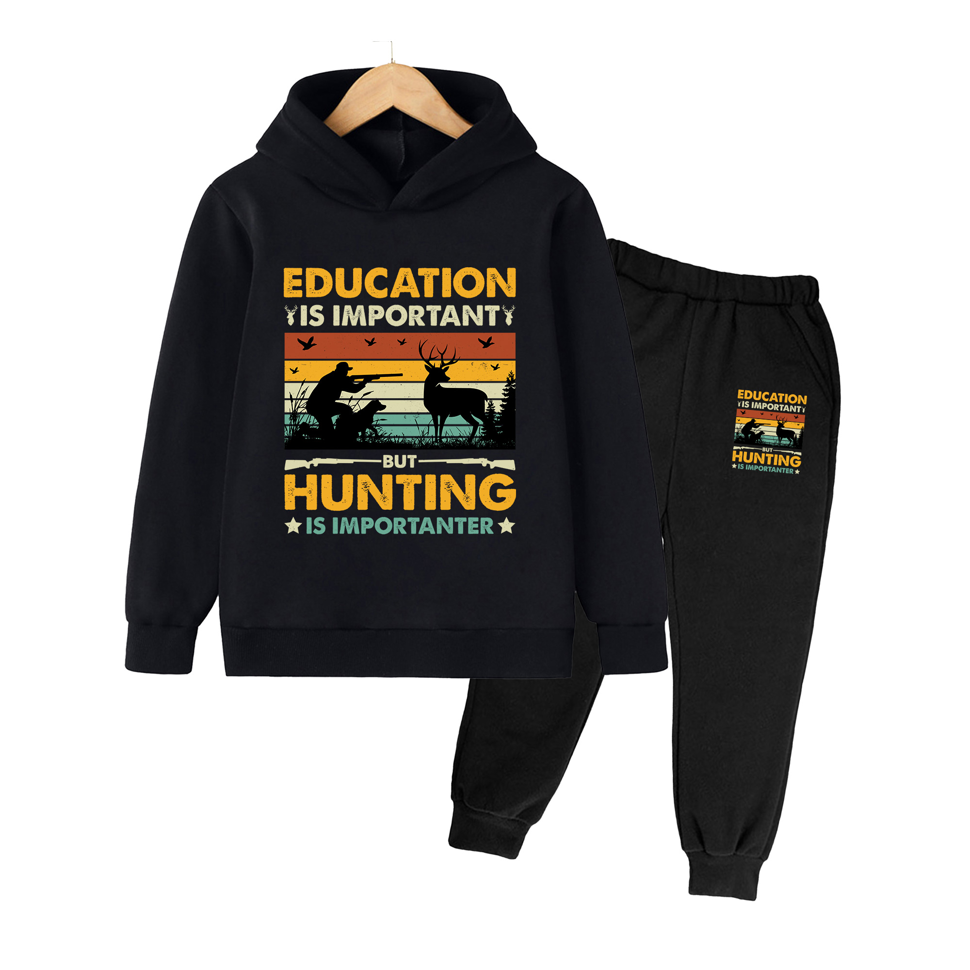 طقم هودي وبنطلون رياضي للأطفال - مراجعة Hunting Outdoor Boys وسعره